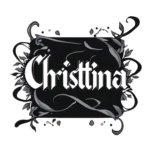 "Christina" name written tattoo design idea