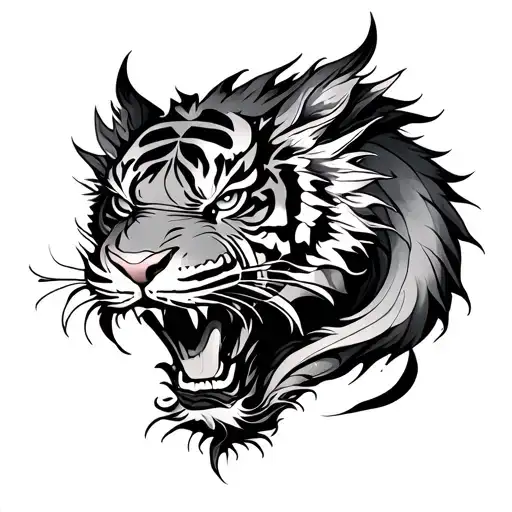 dragon and tiger tattoo design idea
