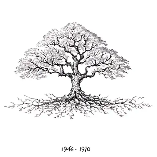 family tree with 1946 1971 1998 2000 tattoo design idea