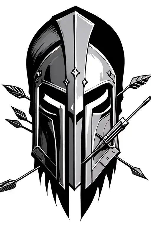 spartan soldier killed by arrows tattoo design idea