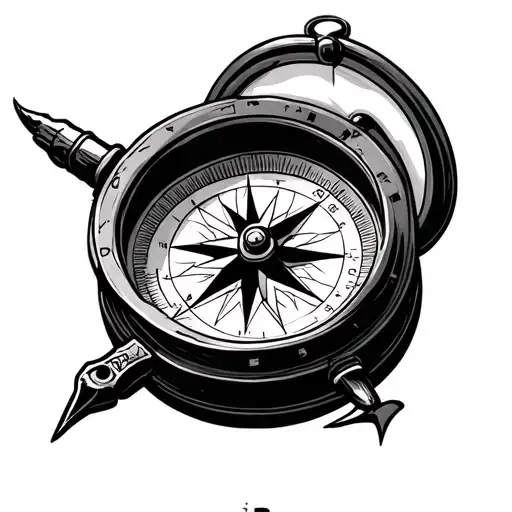 Hunting Compass tattoo design idea