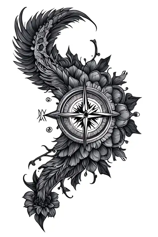 mandala with compass for inside of arm  tattoo design idea