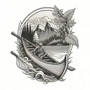 Canoe tattoo design idea