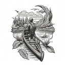Canoe tattoo design idea