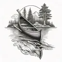 Canoe tattoo design idea