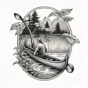 Canoe tattoo design idea