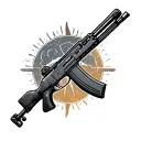 rifle arena tattoo design idea