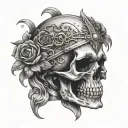 alpha legion memento mori skull tattoo design idea