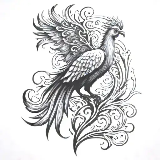 Phoenix Semicolon tattoo design idea