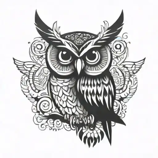 nordic totem pole owl tattoo design idea