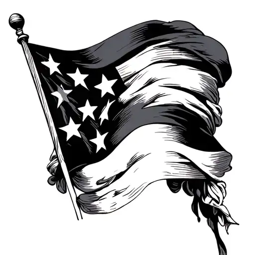 Betsy Ross Flag tattoo design idea