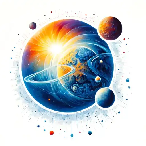 celestial bodies tattoo design idea