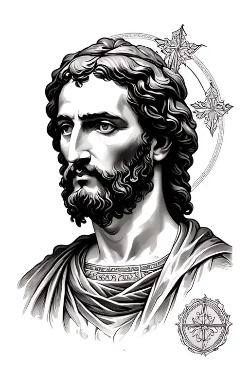 Saint Joseph the worker full body tattoo design idea