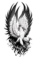 phoenix rising from the ashes tattoo design idea