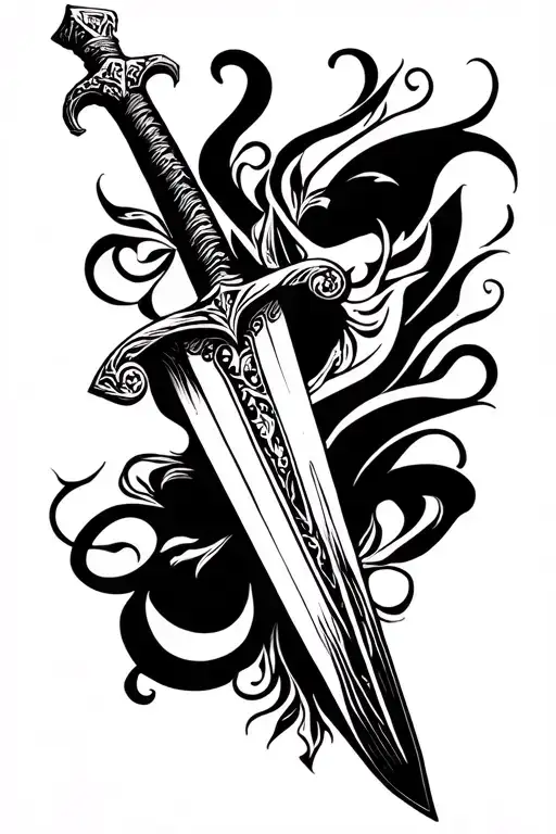 sward zulfiqar sword tattoo design idea