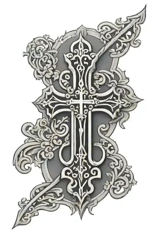serbia orthodox cross tattoo design idea