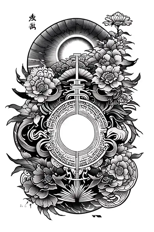 Japon inspired tattoo featuring iconic symbols tattoo design idea