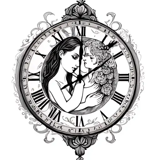 Daughter Birth Clock tattoo design idea