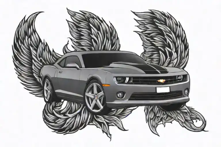 camaro outline tattoo design idea