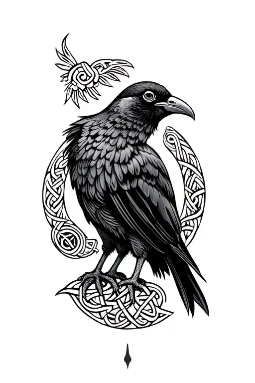 Cornish Chough, Celtic band, Marquesan style tattoo design tattoo design idea
