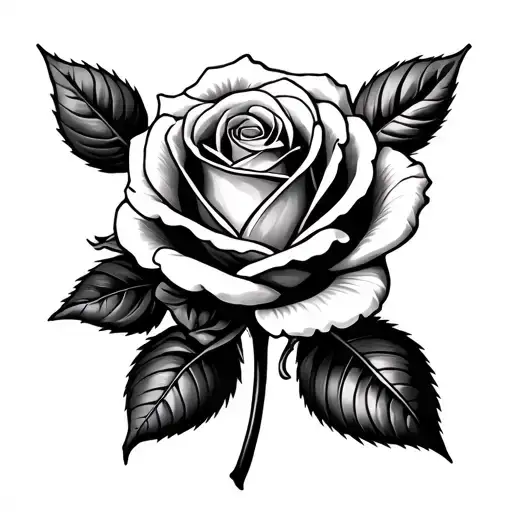 open rose tattoo tattoo design idea