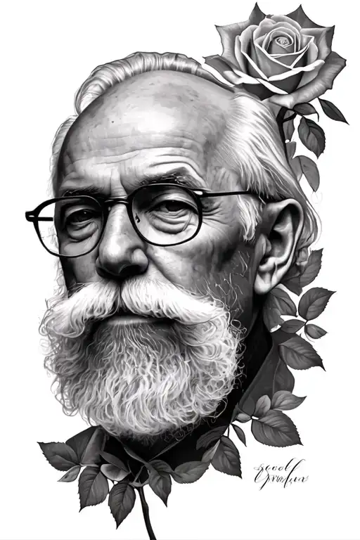 grandfather,rose tattoo design idea