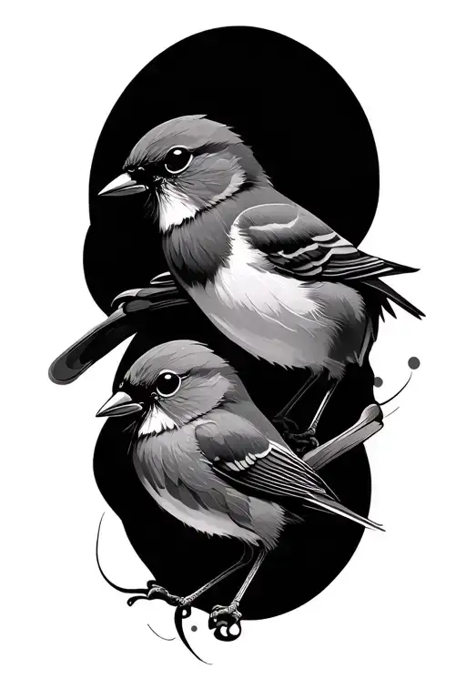 abstract 3 little birds tattoo design idea