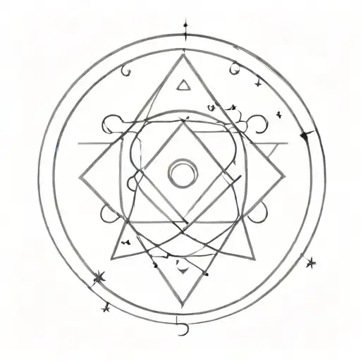 alchemy symbols incorporated into the design tattoo design idea