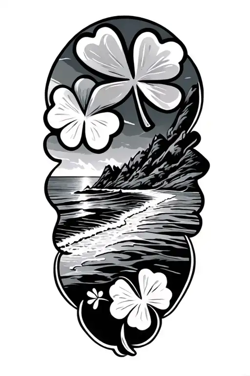 religious beach shamrock tattoo design idea