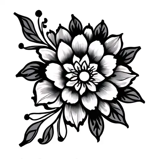 mandala flower intertwined tattoo design idea