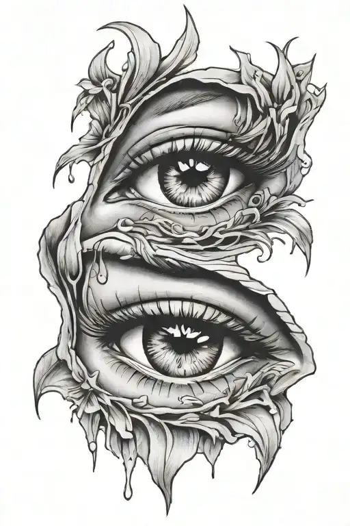 crying eyes tattoo design idea