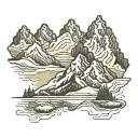 snow capped mountain range tattoo design idea