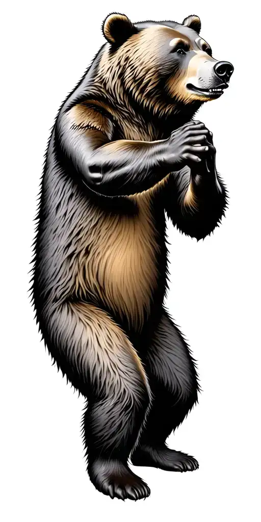 bear dancing tattoo design idea