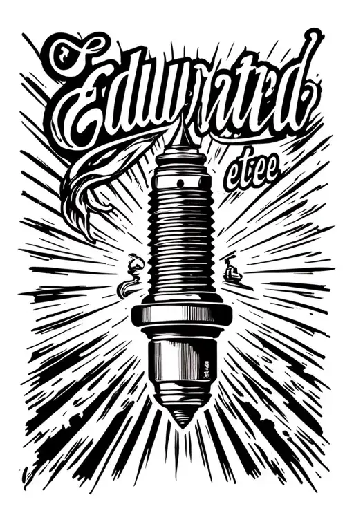 "Edward etee " spark plug smoking tattoo design idea
