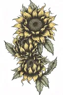 sunflowers, cactus, Bible verse, sentimental tattoo design idea