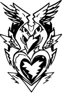 Bakugan Storm Bird Skyres with a Broken Heart tattoo design idea