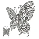 butterfly as a symbol of coming out keith haring type tattoo design idea
