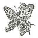 butterfly as a symbol of coming out keith haring type tattoo design idea