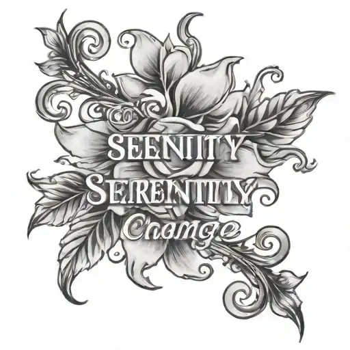 serenity prayer quote written tattoo design idea