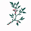 juniper tree single branch with berries tattoo design idea