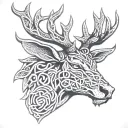 celtic stag head tattoo design idea