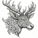 celtic stag head tattoo design idea