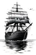 sunken ship tattoo design idea