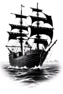 sunken ship tattoo design idea