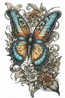 butterfly metamorphsis tattoo design idea