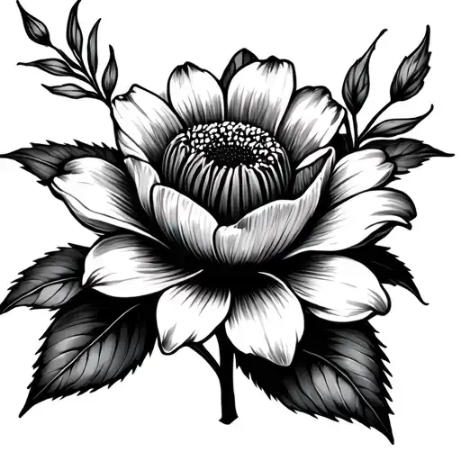 words mardy bum into a flower tattoo design idea