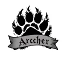 dog paw print with "Archer" wrote under the 2 middle toes in tribal theme tattoo design idea