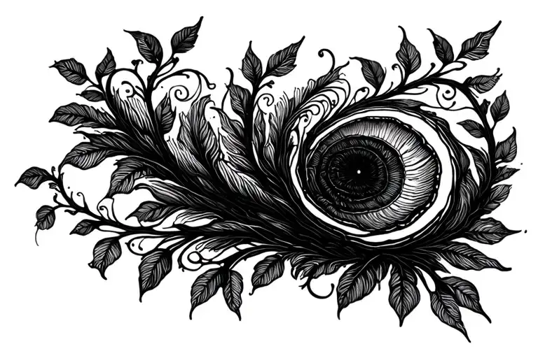 Fibonacci spiral plant vines tattoo design idea