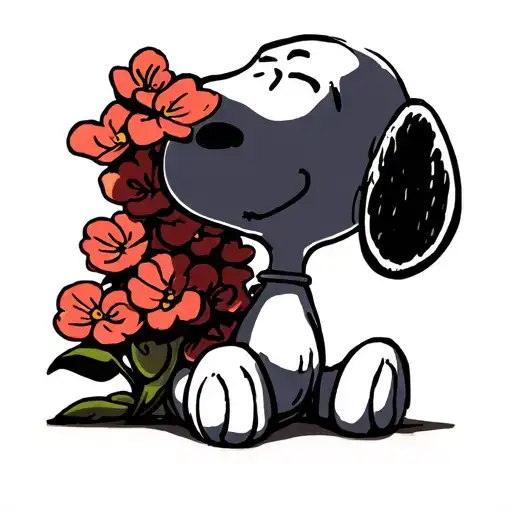 Snoopy sitting tattoo design idea