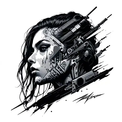 Cyberpunk 2077 tattoo design idea